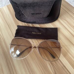 Tom Ford Women’s Gold Frame Brown Gradient Sunglasses